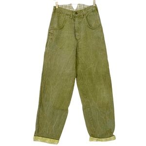 VINTAGE 80’s 90’s Donovan Light Green Ribcage High Waisted Baggy Carpenter Jeans